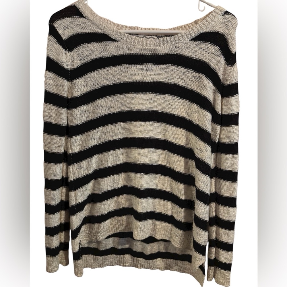 Pink Rose Black and Cream Knit Sweater